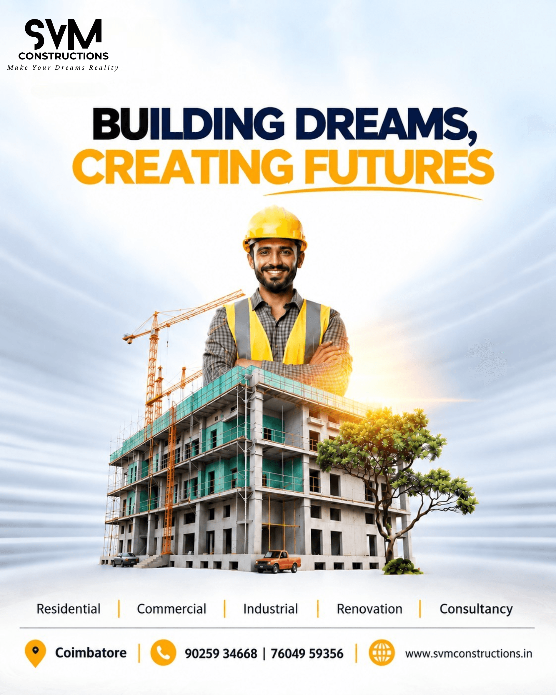 SVM Constructions building dreams social media creative