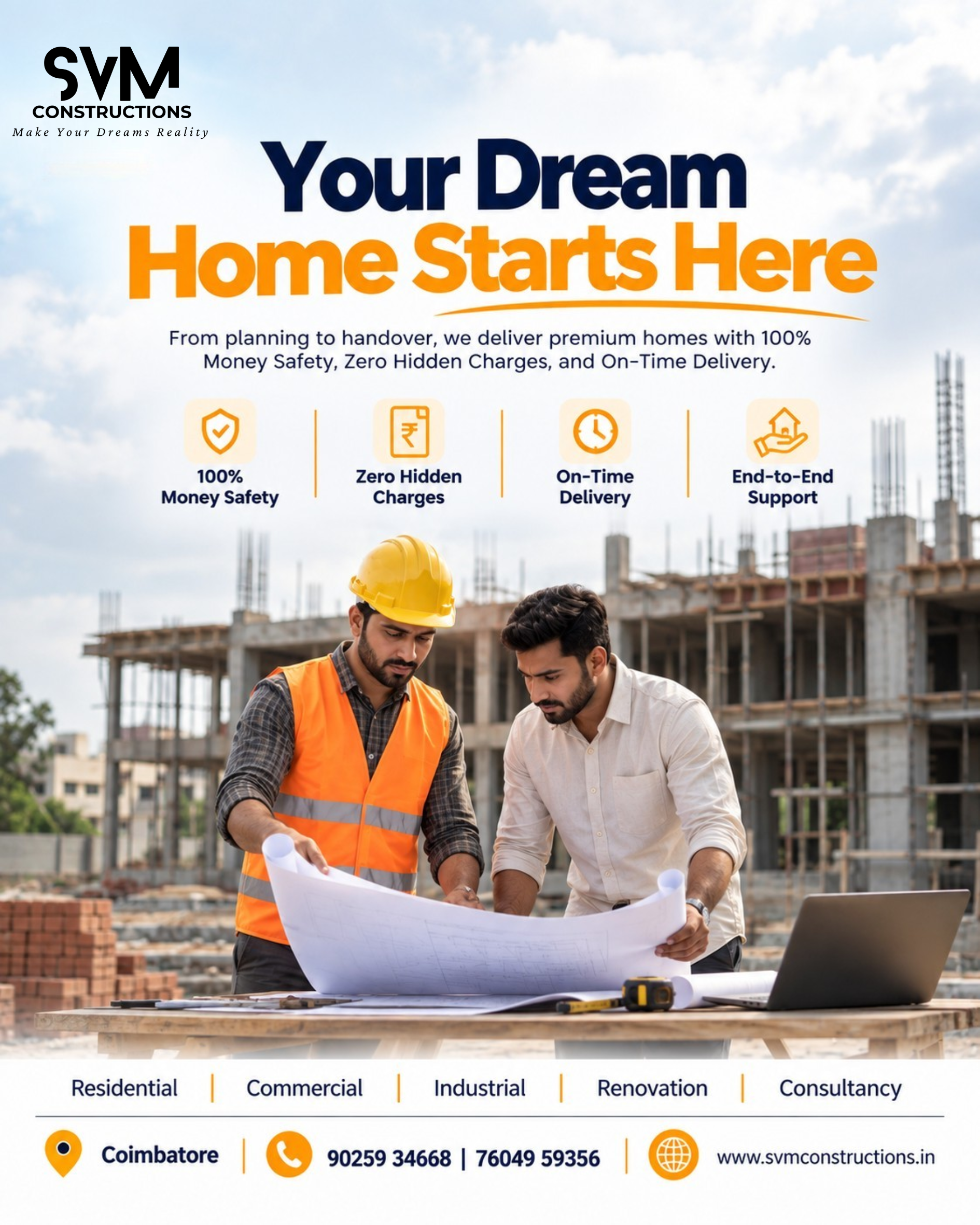 SVM Constructions service promise social media creative
